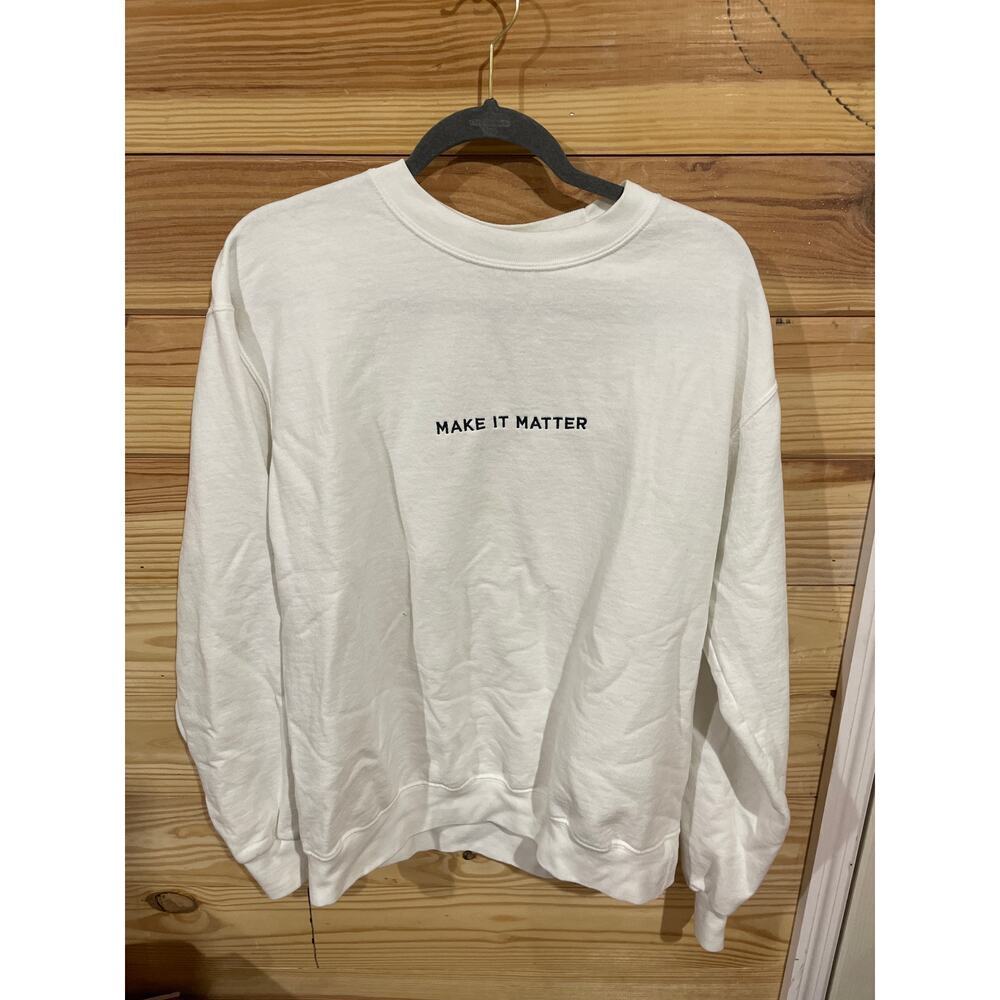 Champion White "Make It Matter" Crewneck Sweatshirt
